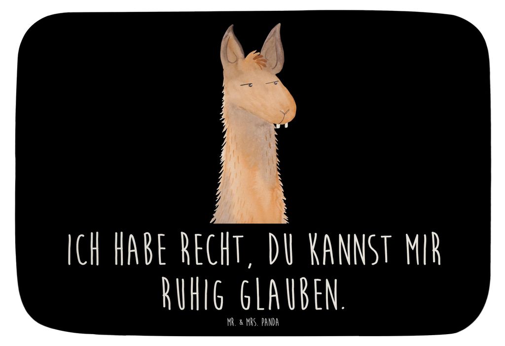 Mr. & Mrs. Panda Badematte Lamakopf Genervt - Schwarz - Geschenk, Badteppich, Lama, Lamas, Freundin, Büro, badezimmer läufer, Chef, Badvorleger, ...