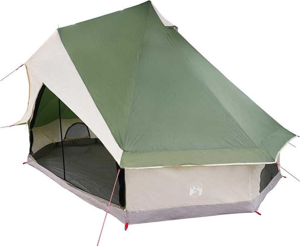vidaXL Tipi Zelt mit Dach mit Speicher Grün 400 x 346 x 250 cm Taft
