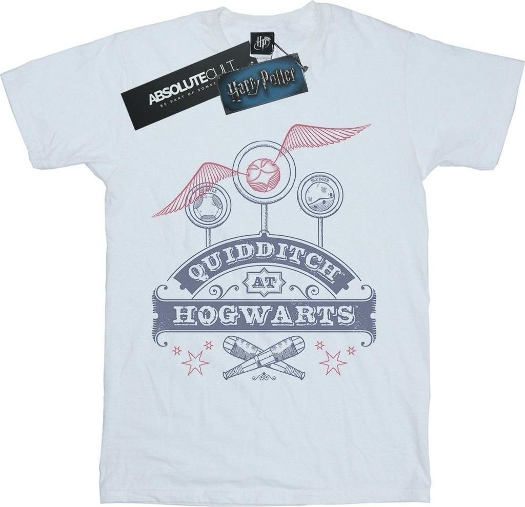Harry Potter - "Quidditch At Hogwarts" T-Shirt für Damen BI26254 (XL) (Weiß)