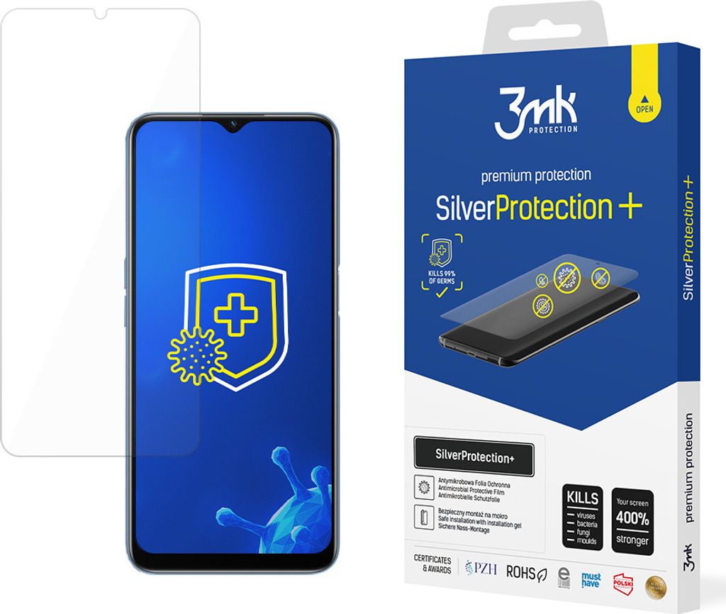 3mk Display Antimikrobielle Schutzfolie SilverProtection+ für Oppo A54s 0,21mm Self-Heal