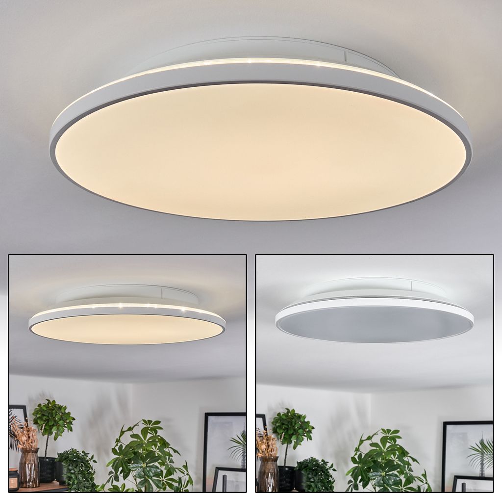 Campagna runde Deckenlampe aus Kunststoff in Weiß