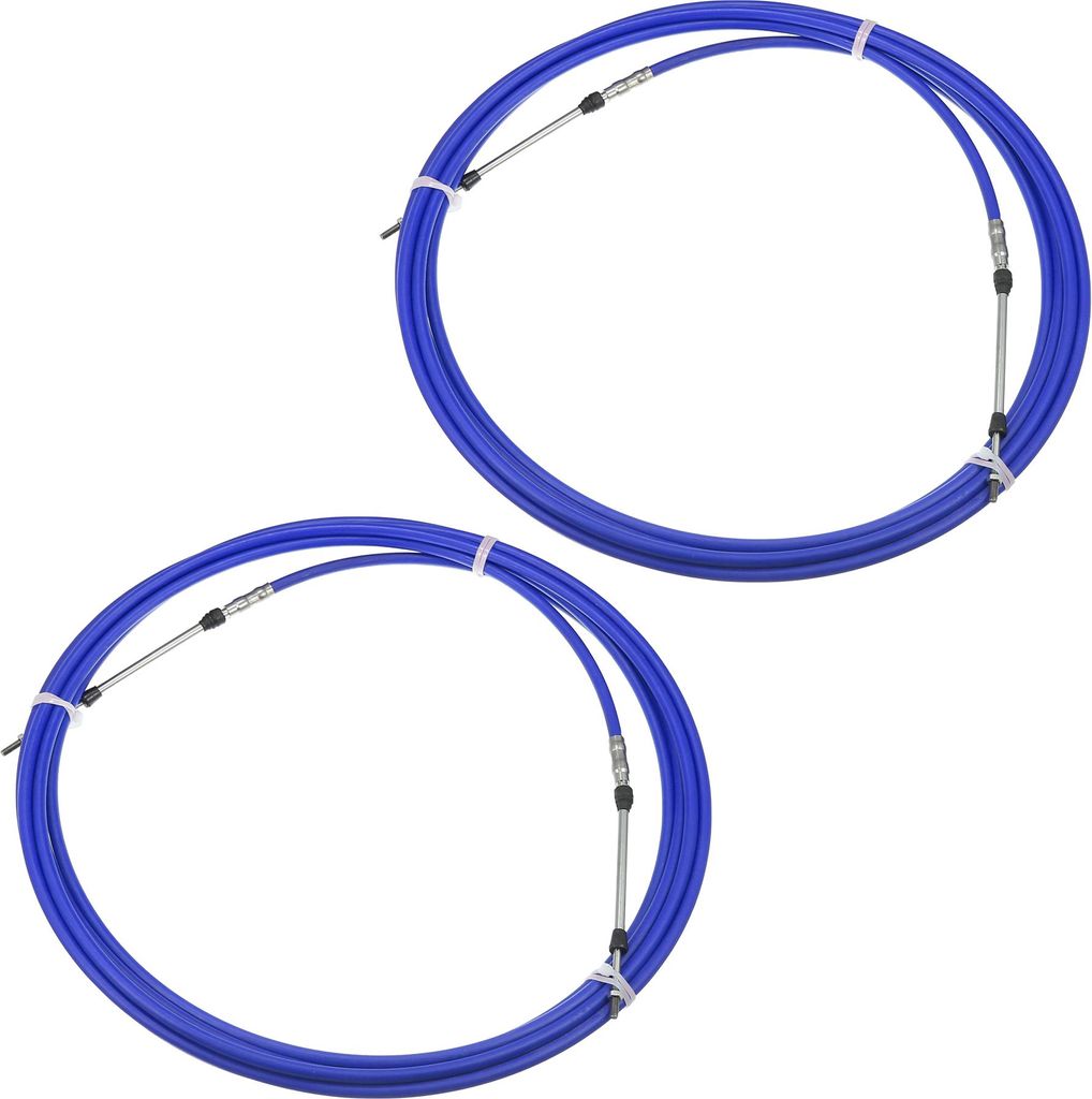 2 Stücke Marine Gashebel Fernbedienungsbox Kabel Blau 8 Meter