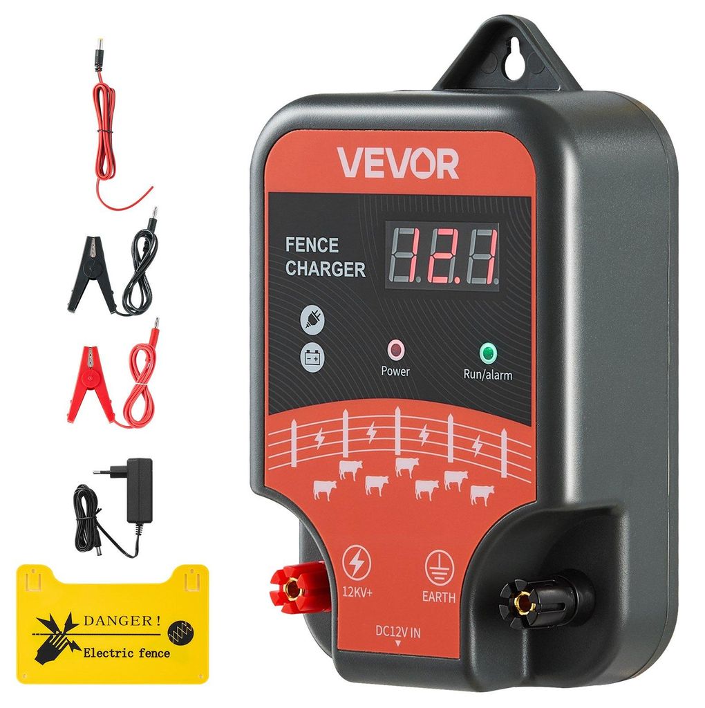 VEVOR Elektrische omheining lader, 10kV, 3J, AC/DC Productafbeelding 