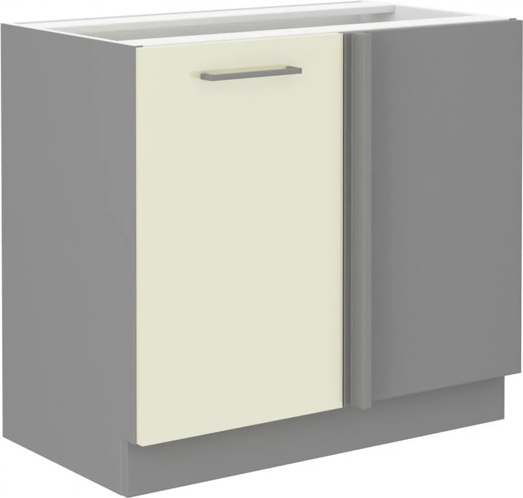 Armadio Angolo ULLERIKE 105 cm Crema e Grigio | Solido e Pratico