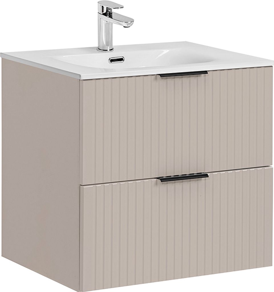 Waschtisch 60.2cm Adriel mit 2 Schubladen, Beige