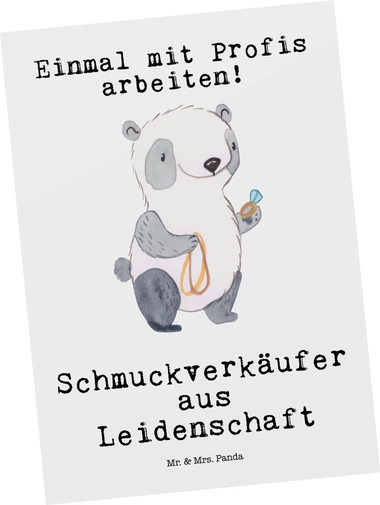 Mr. & Mrs. Panda Postkarte Schmuckverkäufer Leidenschaft - Produktbild 