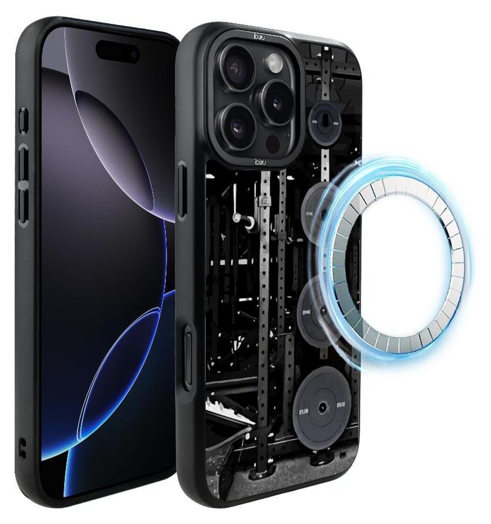 Schutzhülle für das iPhone 16 Pro Max, MagSafe-kompatibel, mattschwarze Seiten, Langhantel