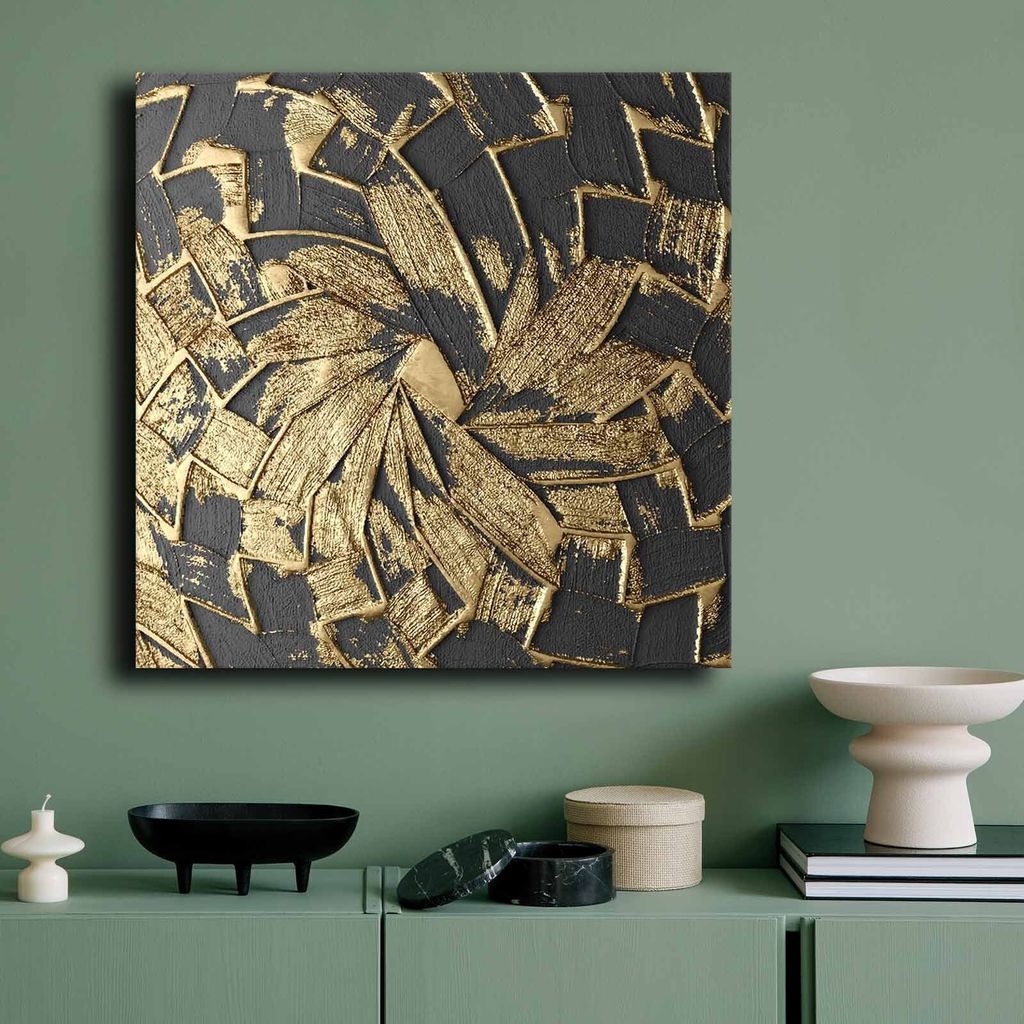 Wallity, 7070GSC-001, Dekorative Leinwandmalerei, Mehrfarbig, 100 % LEINWAND, 70 x 70 cm
