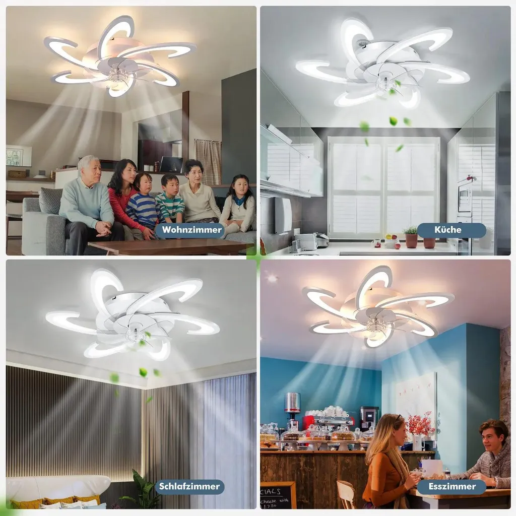 Ventilateur de plafond à LED 85W avec éclairage variable et télécommande