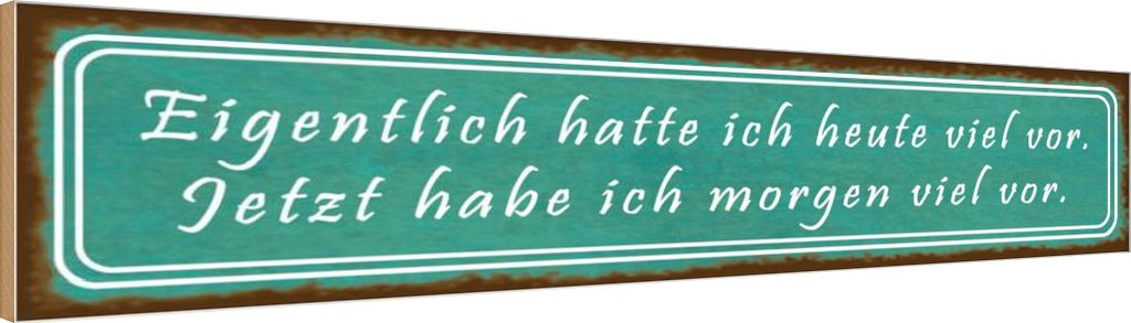 vianmo Holzschild 10x46 cm ich hatte heute viel vor Spruch Zitat