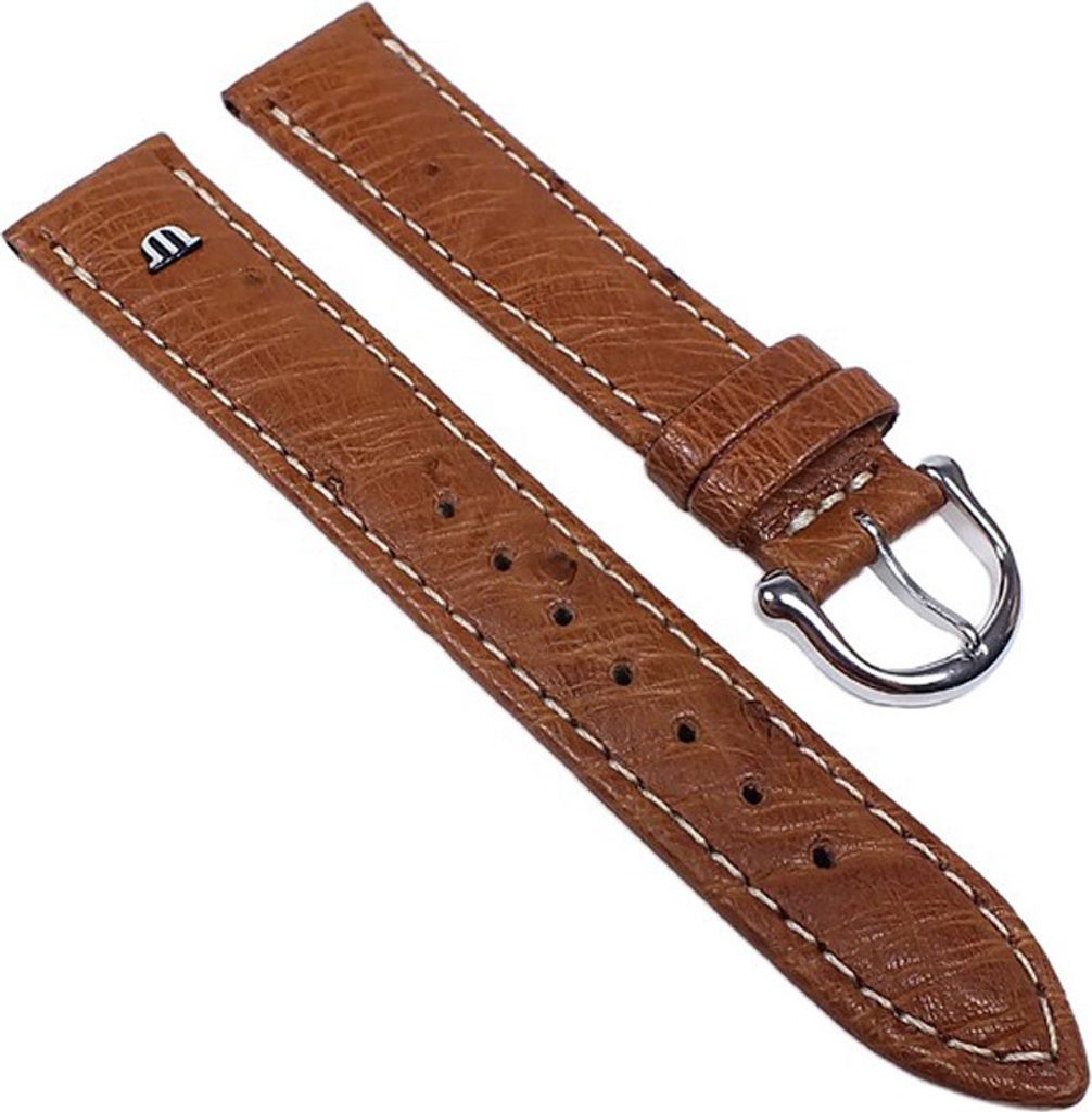 Maurice Lacroix Uhrenarmband Leder echt Strauß braun 22625S, Stegbreite:18mm