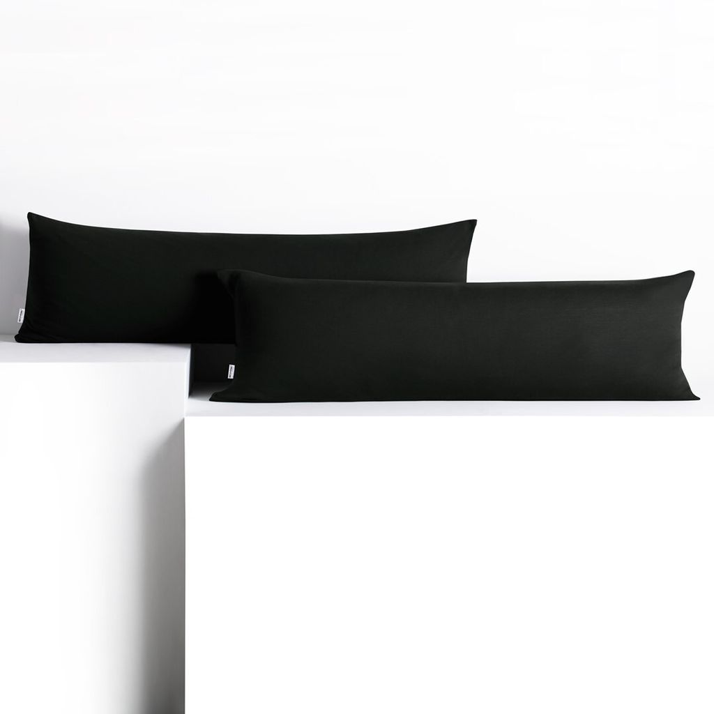 Seitenschläferkissenbezug 2er Set 20x120 cm Kissenbezug Kissenbezüge Baumwolle Seitenschläfer Stillkissen Schwarz