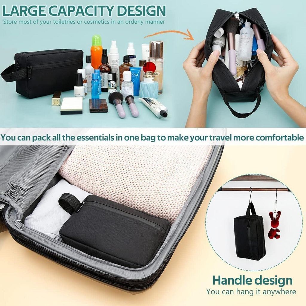 Set di 3 borse da viaggio trasparenti - Borsa per il trucco trasparente portatile e impermeabile | Leroy Merlin