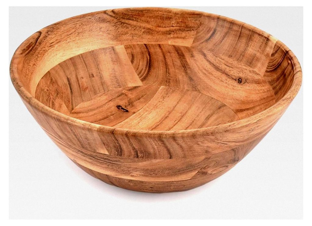 Obstschale aus Akazienholz für Obst oder Salate, Servierschale für Ihre Küche (25,4 x 25,4 x 10,16 cm)