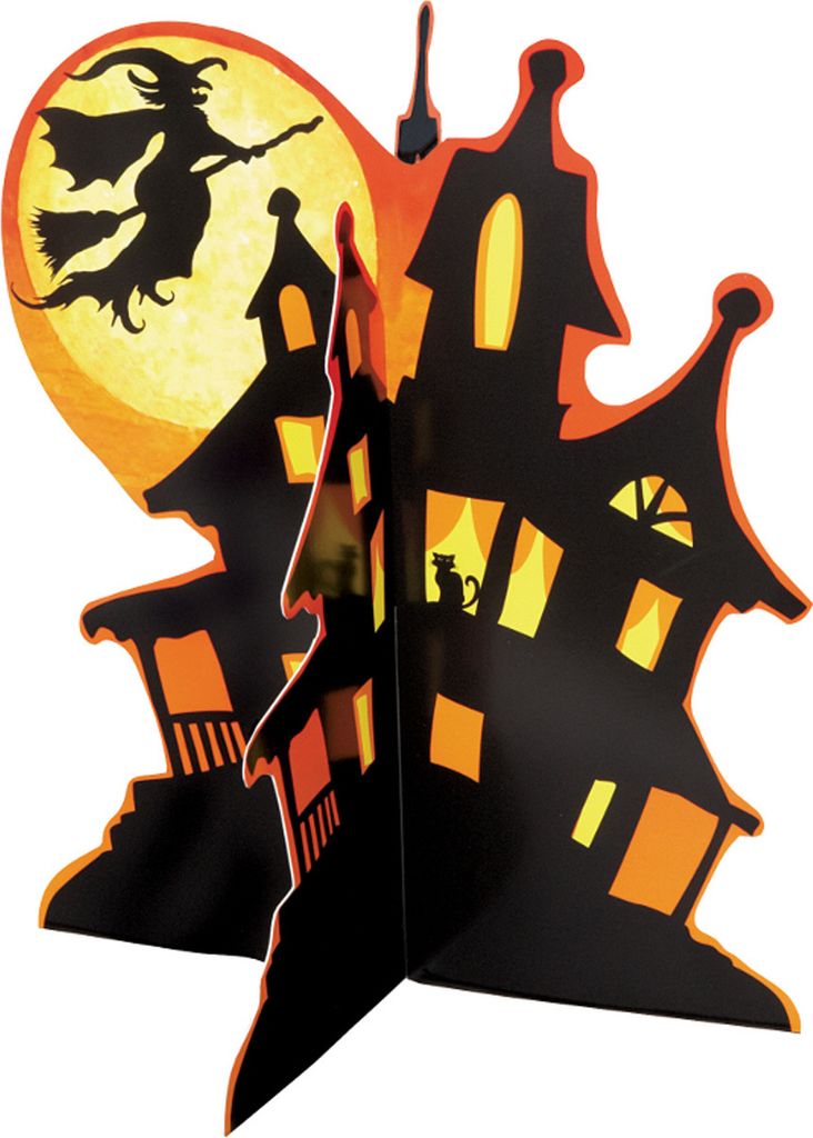 Tischaufsteller Spooky Hollow 3D Haus, 1 Stück Halloween Dekoration