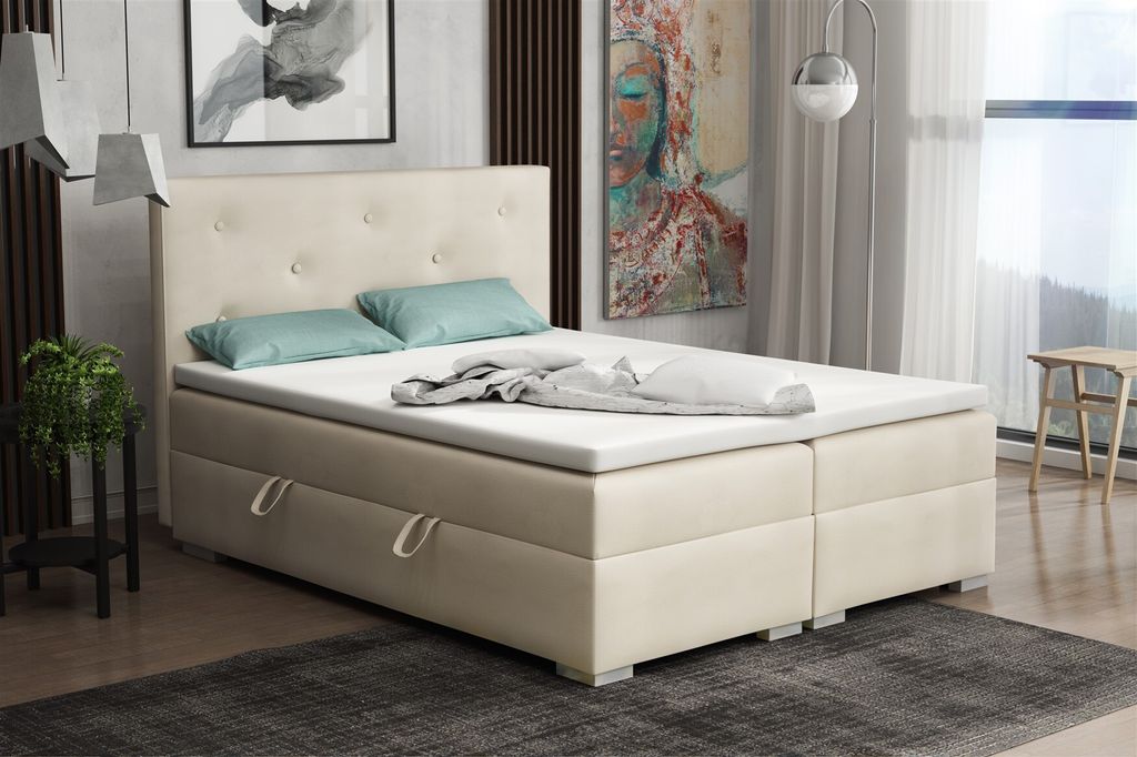 Boxspringbett Schlafzimmerbett PADUA 140x200cm inkl.Bettkasten
