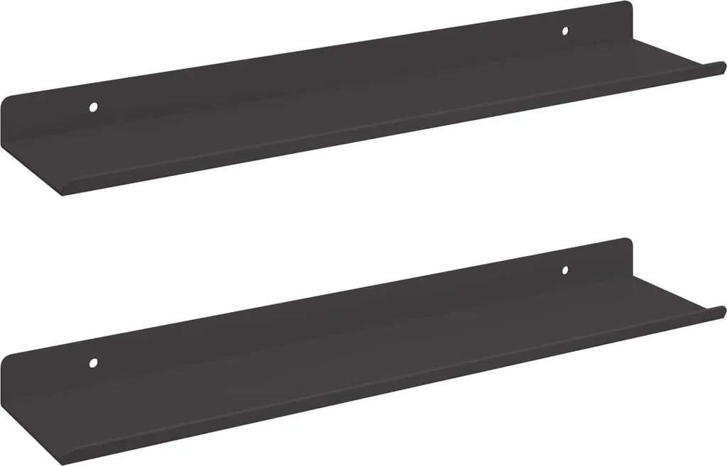 SYFAX™ Set 2 Mensole a Muro Nere 80cm | Arredo Design Moderno