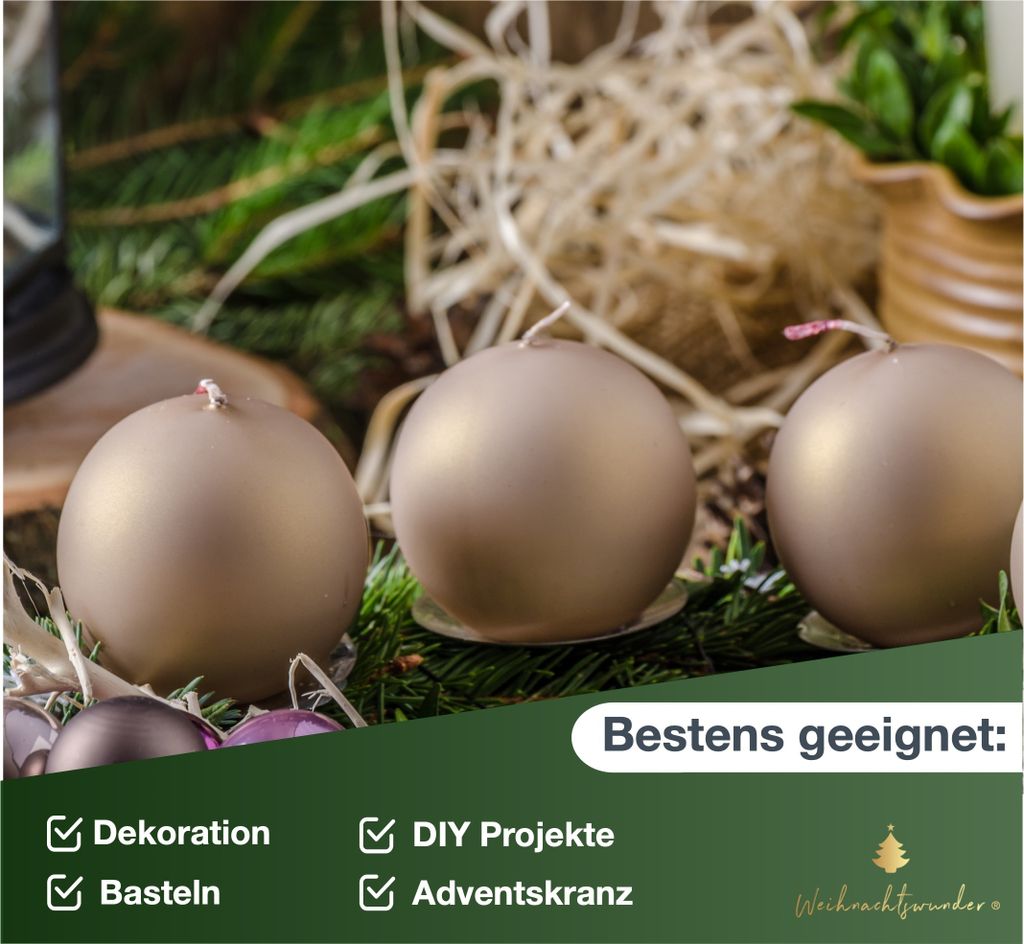 4X Kerzenhalter Gold Kerzenteller Adventskranzstecker 5 cm Produktbild 3