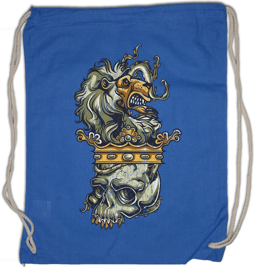 Urban Backwoods Lion Crown Skull, Turnbeutel, Farbe: Royalblau