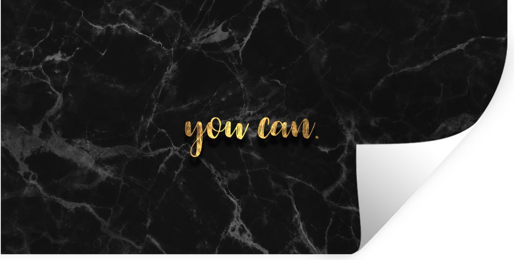 MuchoWow Wandtattoo Wandsticker Wandaufkleber Zitate - Motivation - Gold - Marmor 160x80 cm Selbstklebend und Repositionierbar - Sticker - Dekorf...