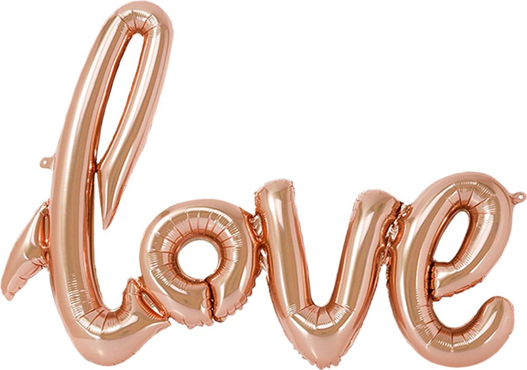 Folienballon Love Schriftzug, rosegold, ca. 100 cm