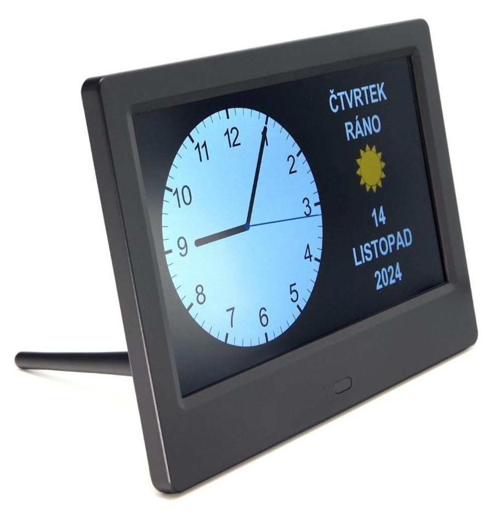 Orologio digitale con calendario, avvisi di testo e cornice Immagine del prodotto 