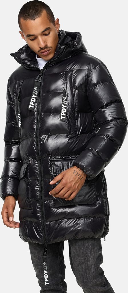 David Herren Steppjacke hochschließender Kragen Schwarz M