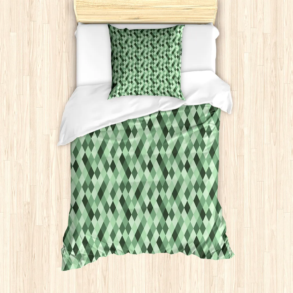 Copripiumino Design Argyle Verde ABAKUHAUS 135x200 Letto Singolo