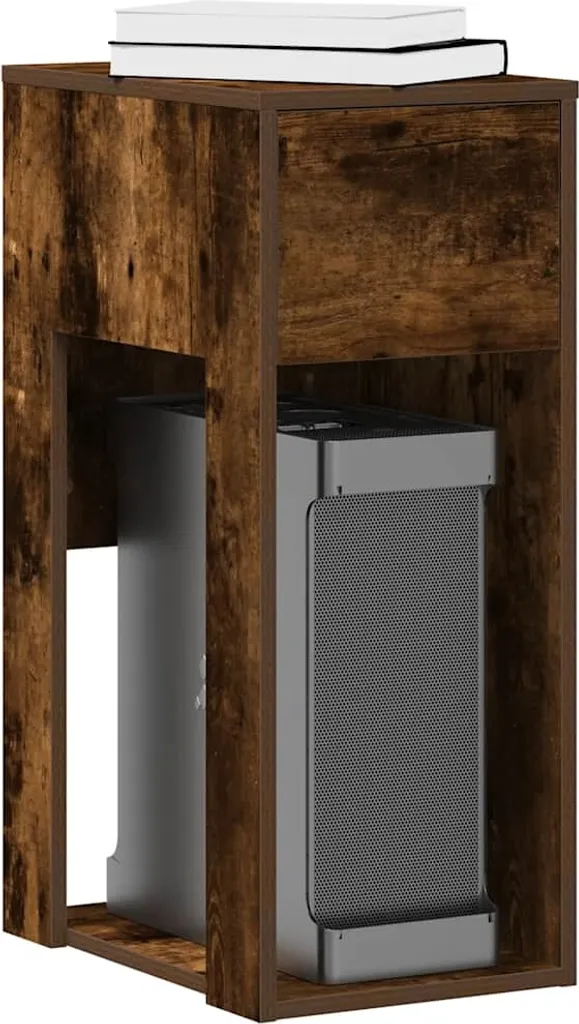 Mobiletto PC Rovere Fumé 30x44x74 cm: Stile e Organizzazione Ufficio - 2