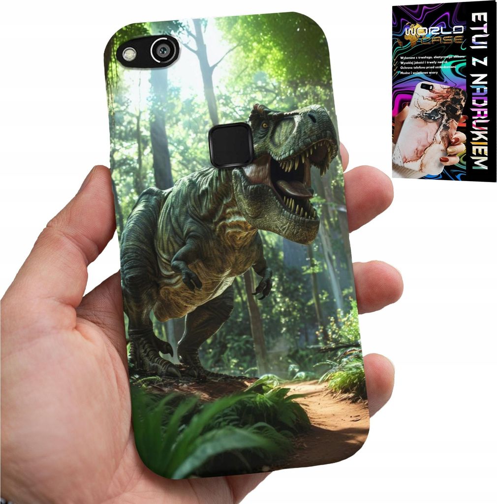 Gehäuse Für Huawei P10 Lite - Dino Dinosaurier Tyrannosaurus Gehäuse + Glas