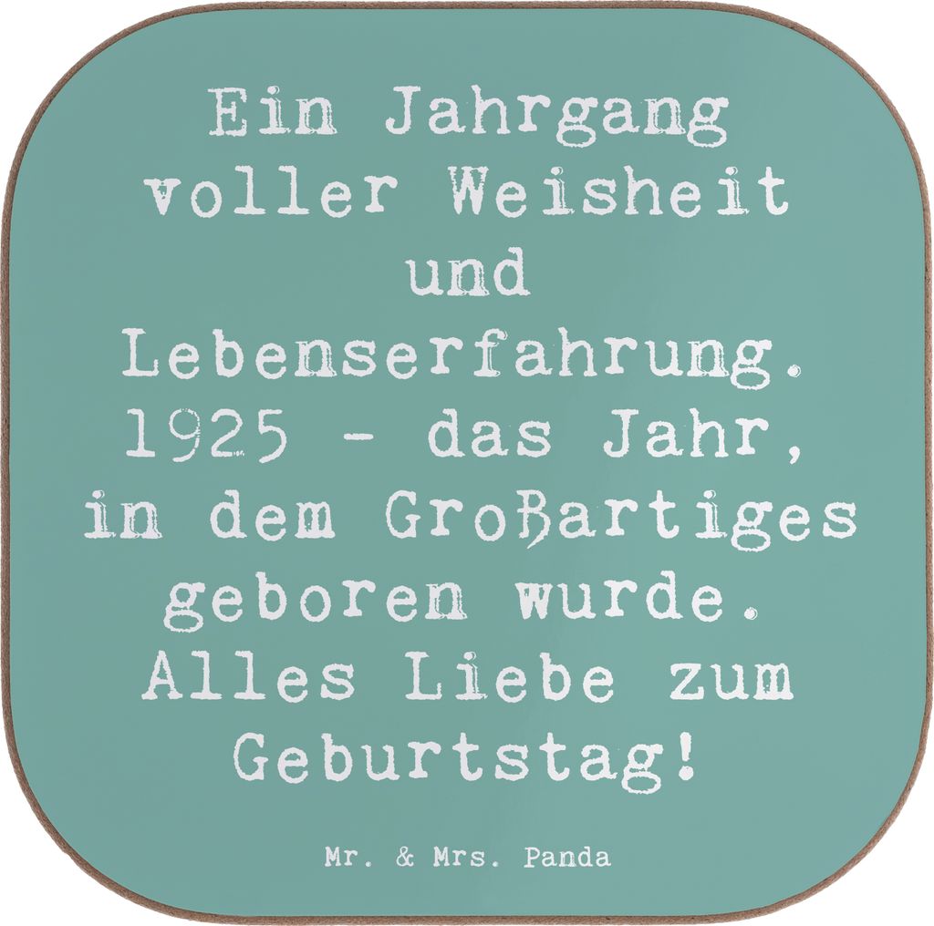 Mr. & Mrs. Panda Holzuntersetzer Spruch 1925 Geburtstag - Meeresbrise - Geschenk, Untersetzer Gläser, Coaster, Tassen, Geburtstagsgeschenk, für, ...