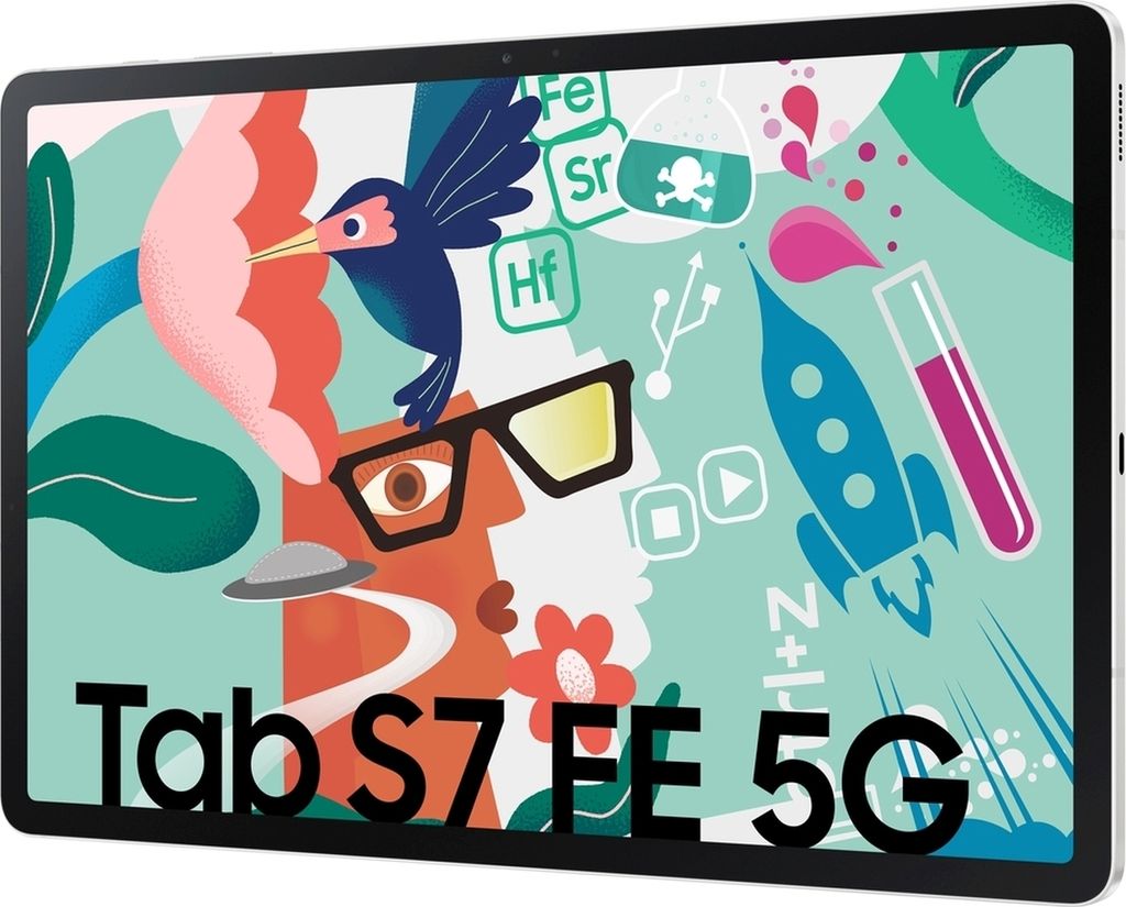 SAMSUNG Galaxy Tab S7 FE 5G Tablet 31,5 cm (12,4 Zoll) 64 GB mystik silber