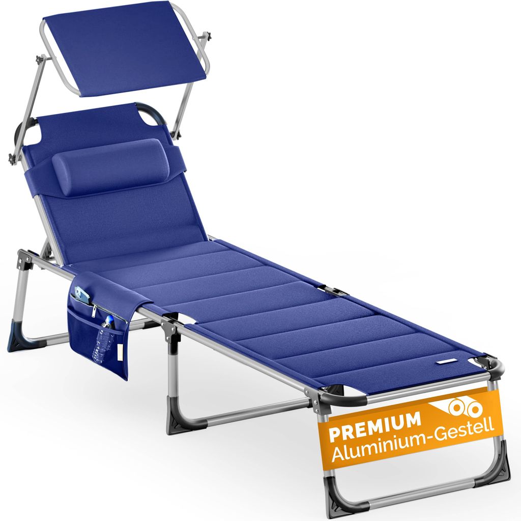 CASARIA® Sonnenliege Bari klappbar Wetterfest mit Dach Produktbild 