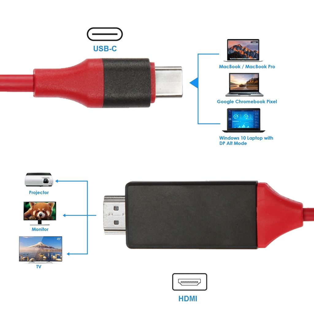 4K MHL TV USB HDTV HDMI zu C auf Type C HDMI