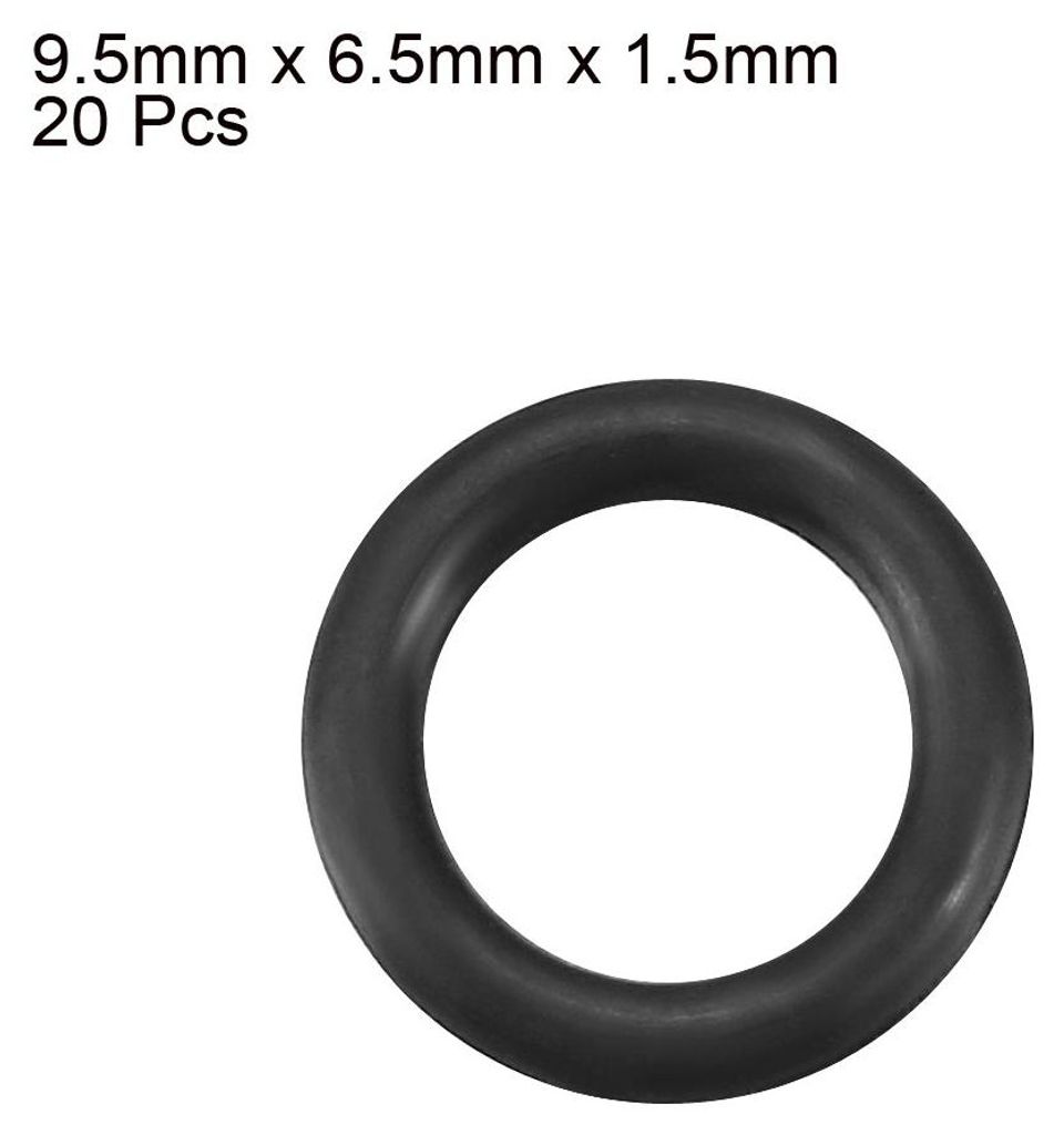 20 Stš¹ck O Ring Dichtungsringe Gummidichtung 9,5 mm AD 6,5 mm ID 1,5 mm Nitrilgummi NBR Unterlegscheibe Dichtungssatz fš¹r Dichtungselemente H...