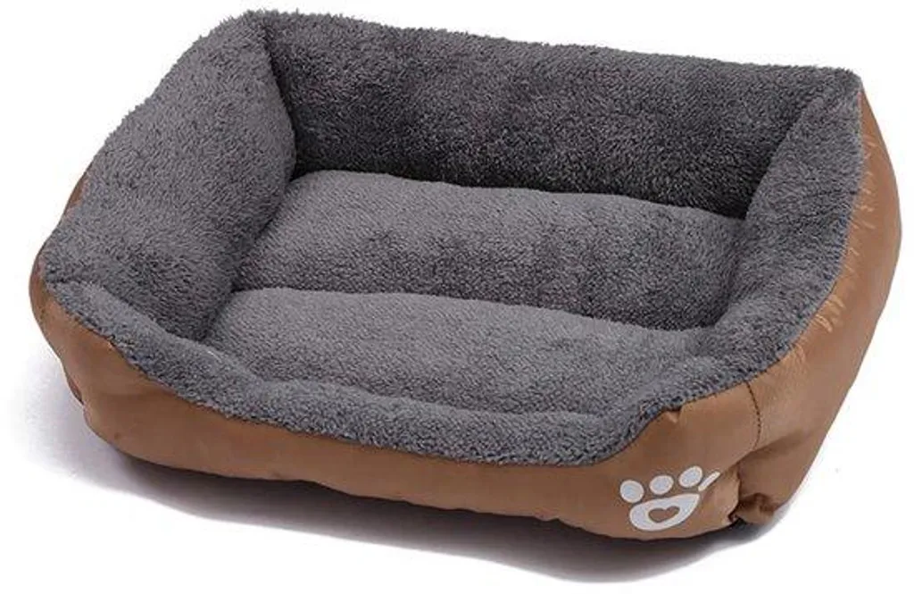 Panier de repos pour chien moyen 54x42 cm lit moelleux kaki relaxant