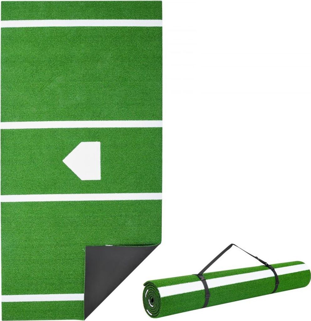 Baseball-Schlagmatte Trainingsmatte 366 x 183 cm - Trainingspad für Baseball - Schlagkäfigmatte, Baseballmatte mit Home Plate & Anti-Fade-Rasen -...