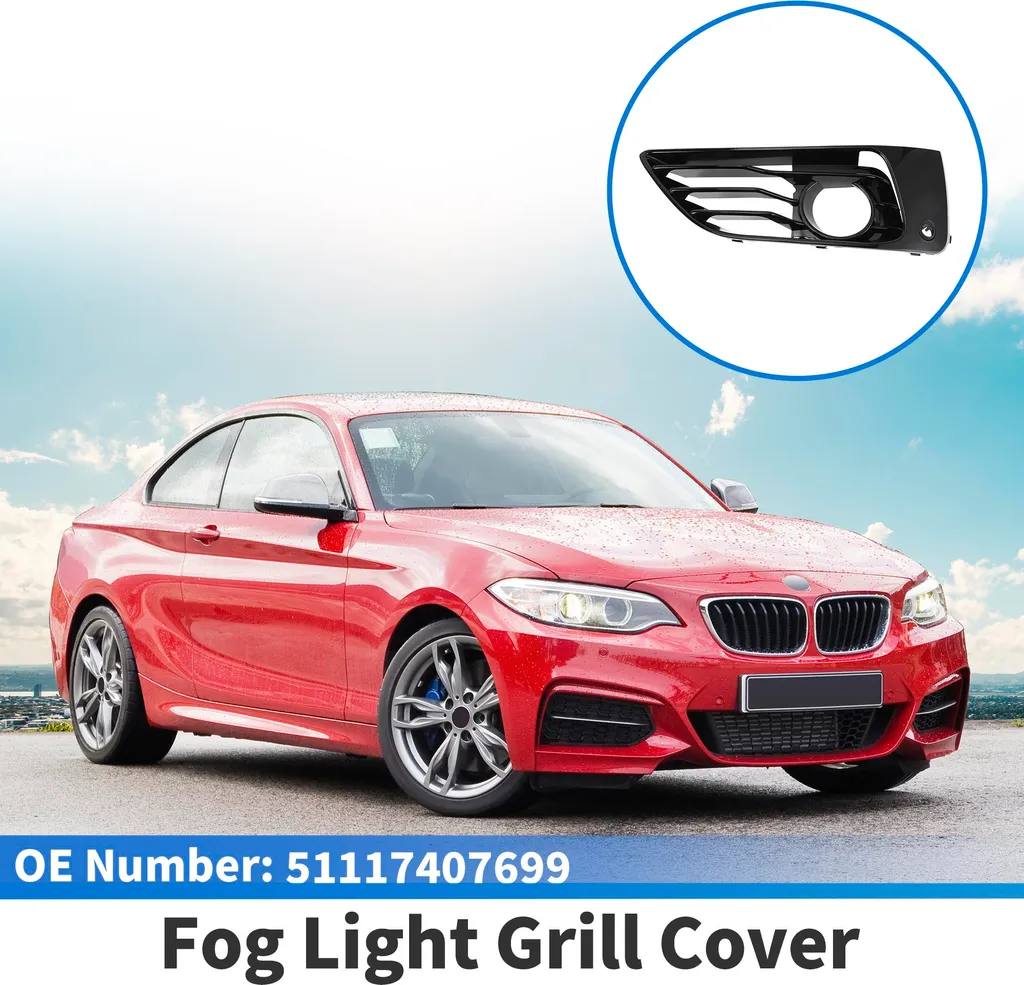 Couvercle de Feu Antibrouillard Avant Gauche pour BMW Série 2 en ABS Noir