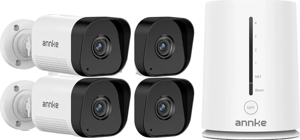 Pack 4 Caméras IP Wi-Fi 5MP Résolution Ultra HD pour Sécurité Extérieure
