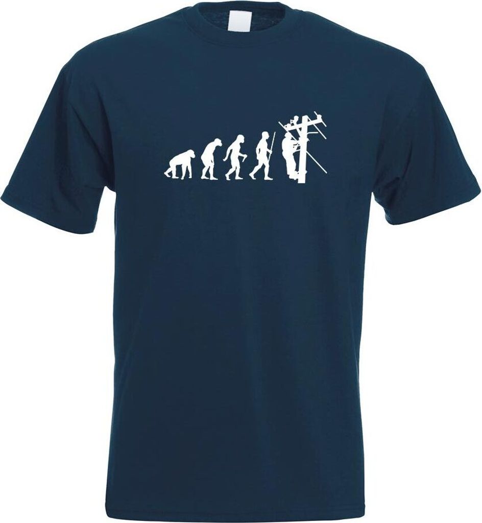 Kiwistar - T-Shirt - Navy - Kletterer Klettern Evolution Motiv Bedruckt Funshirt Design Print - mit Motiv Bedruckt - Funshirt Design - Sport - Frei...
