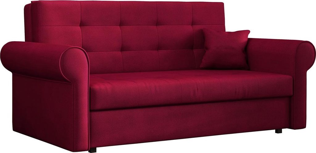 MIRJAN24 Schlafsofa Viva Silver III, Polstercouch mit Bettkasten und Schlaffunktion, Dreisitzer Polstersofa, Stilvoll Sofa (Kronos 02)