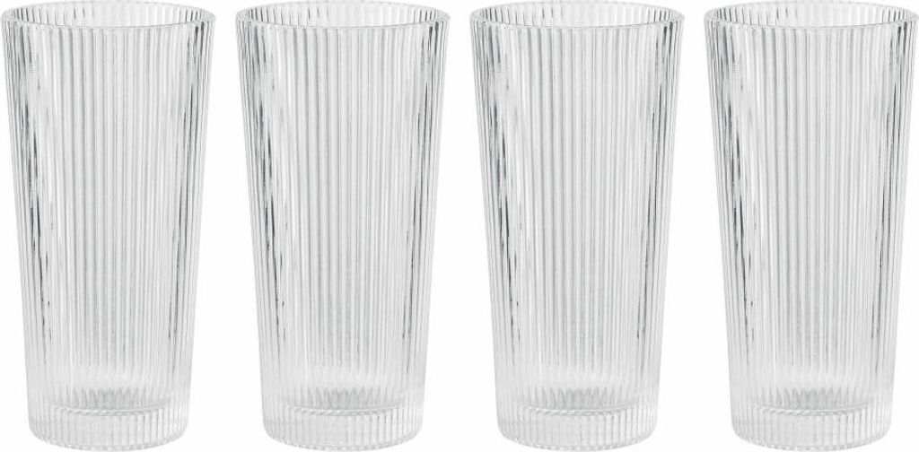 Stelton Longdrinkglas Pilastro 4er Set, Cocktailgläser, Becher, Glas, Clear, 300 ml, X-509