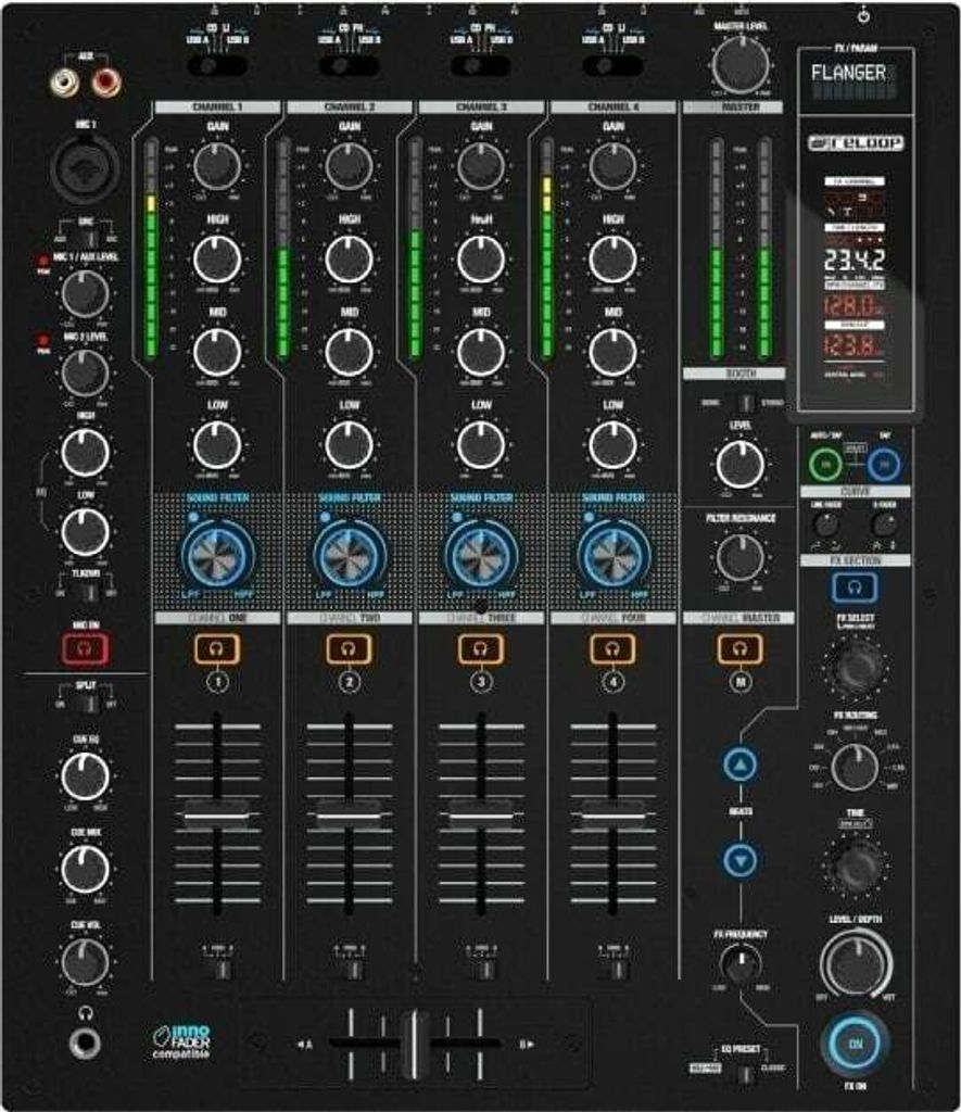 Reloop RMX-95 Club DJ-Mixer mit Dual-USB 2.0, MIDI-Controller und 24-Bit Klangqualität