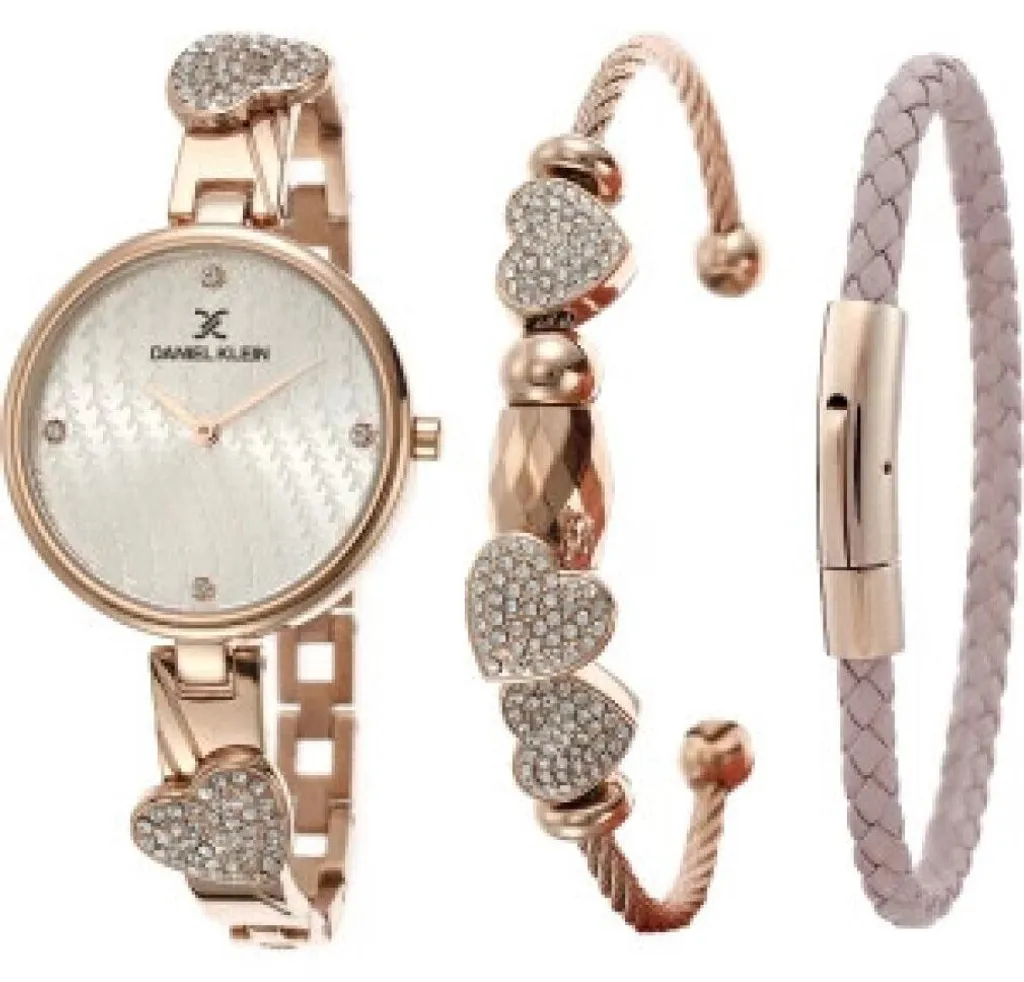 Drkov DK12465-4 Coffret Montre Homme et Bracelet en Acier Élégant