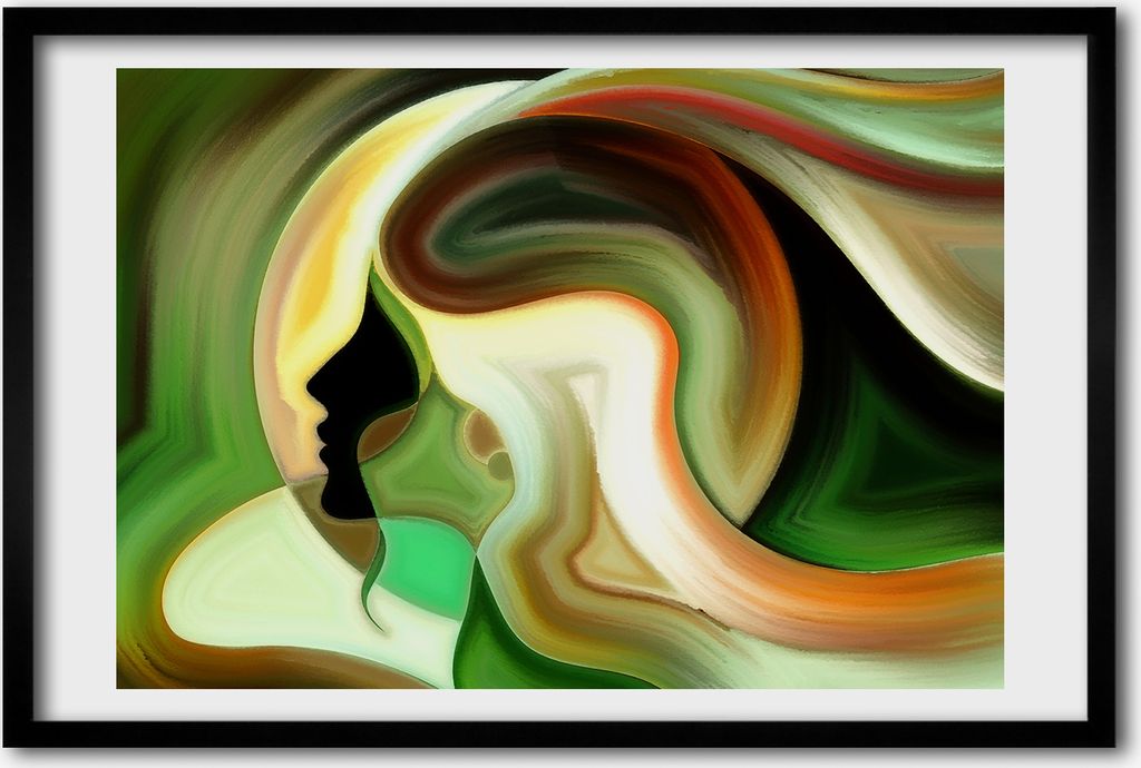 Bild 60x40 MDF-Rahmen, Wandkunst Abstraktion