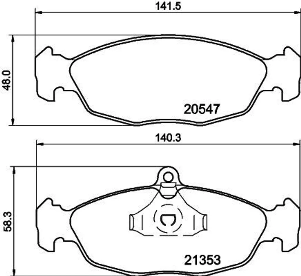 Plaquettes de Frein HELLA 8DB 355 007-531 pour Jaguar XJ et Opel Combo