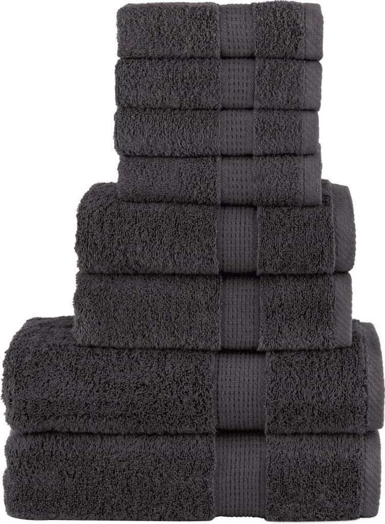 8 tlg. Premium-Handtuch-Set SOLUND Anthrazit 600 g/m²