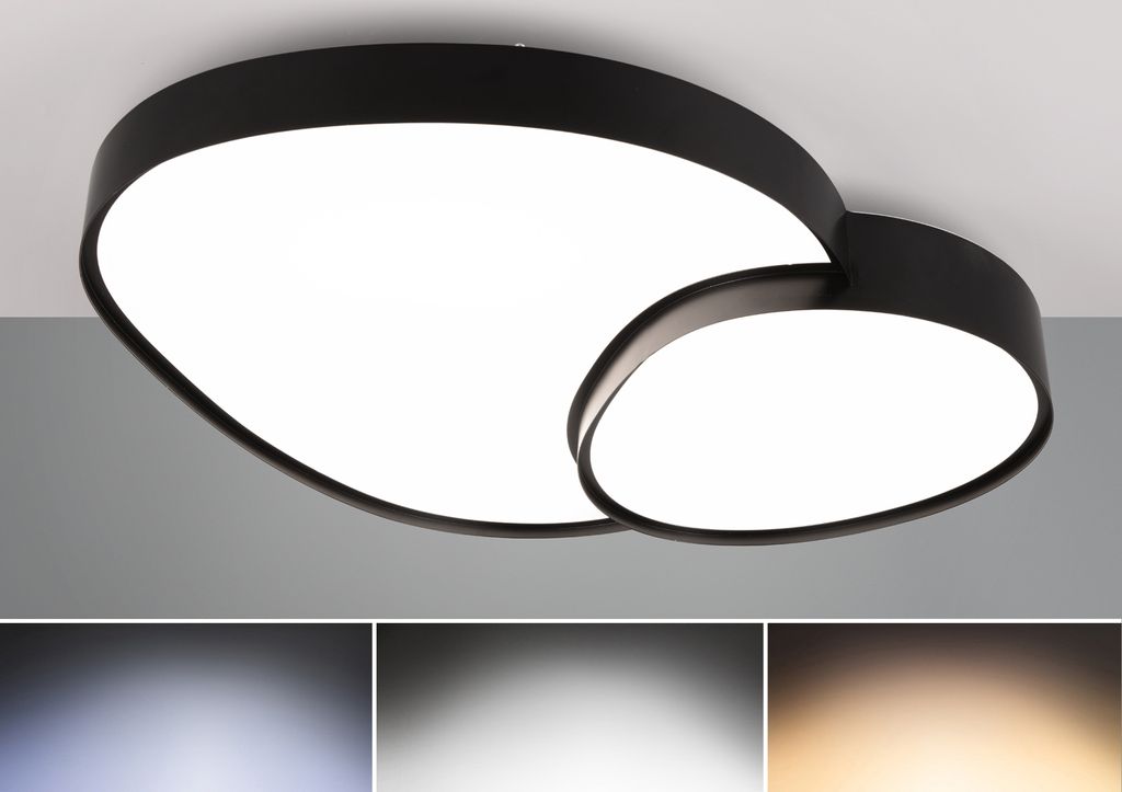 Plafonnier LED sur mesure avec télécommande RISE noir et Image du produit 