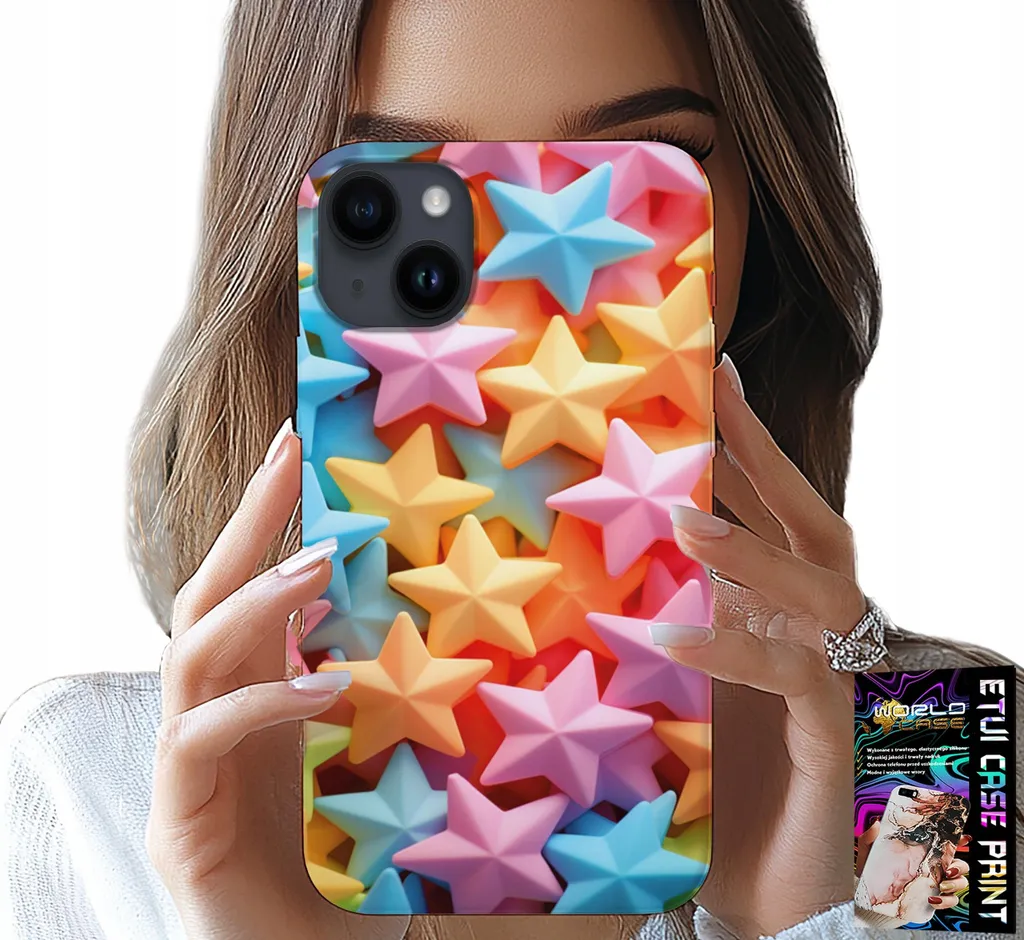 Custodia Per Iphone 14 - Custodia Con Stelle Colorate + Pellicola