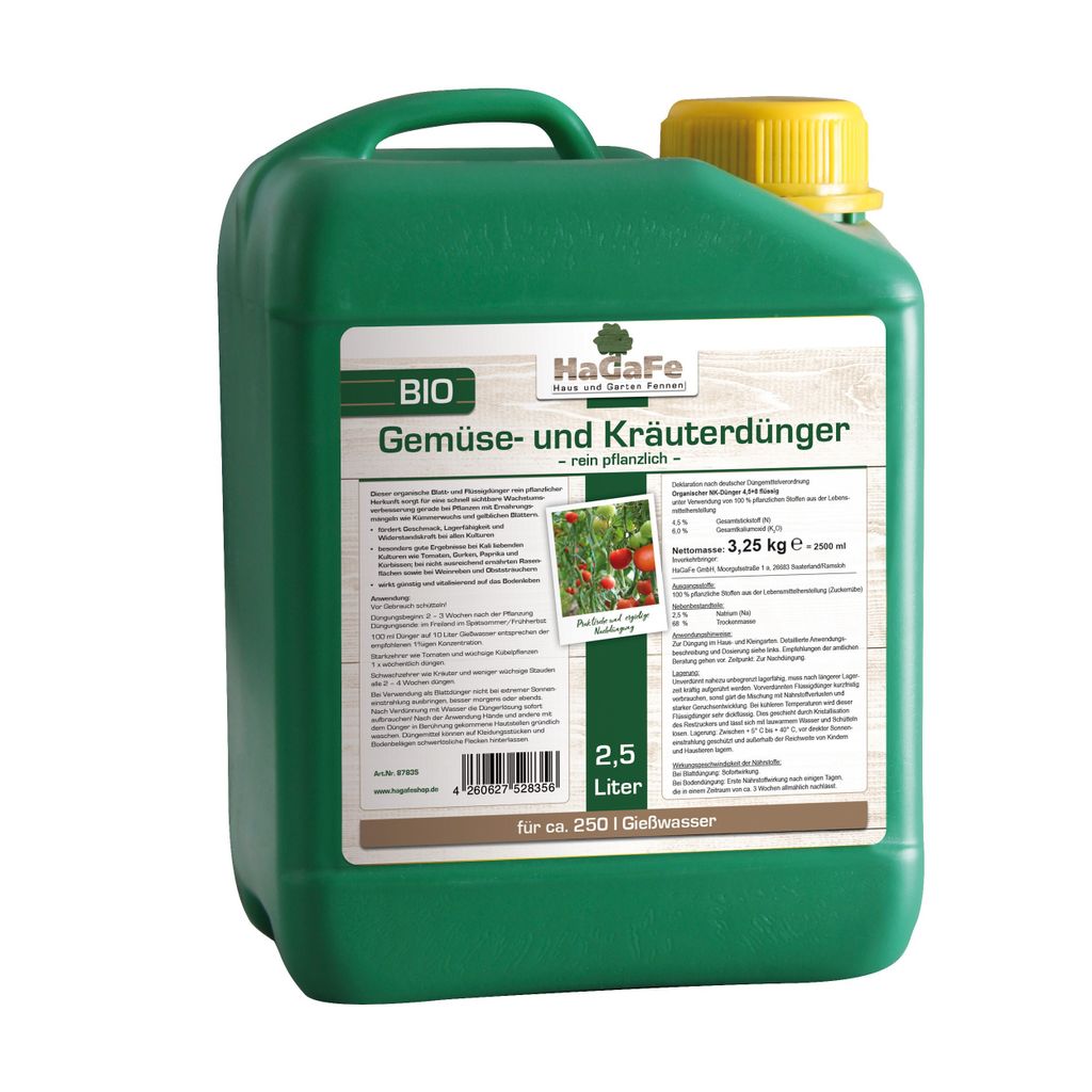 HaGaFe Flüssigdünger, Gemüsedünger, 1 x 2,5 L, Produktbild 